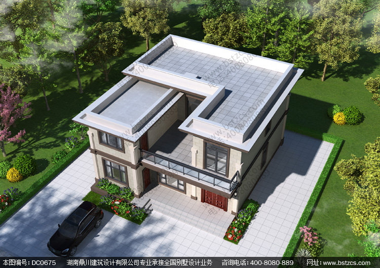 新农村二层平屋顶别墅设计图_自建房屋设计施工图纸,鼎川建筑