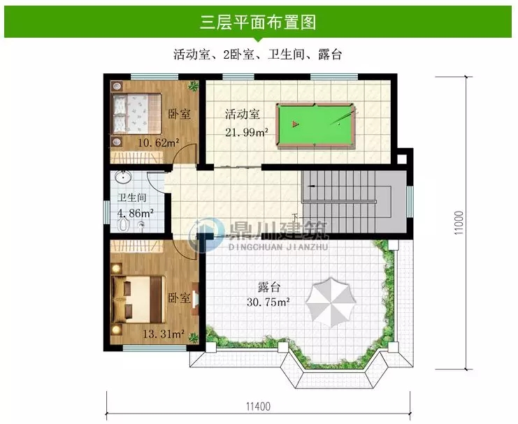 【新品】11×11米，三层小别墅，6间卧室+大露台功能齐全！